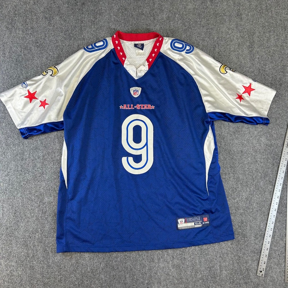 Reebok NFL Onfield Drew Brees 2010 Pro Bowl Jersey Mens 54 Blue White All Star